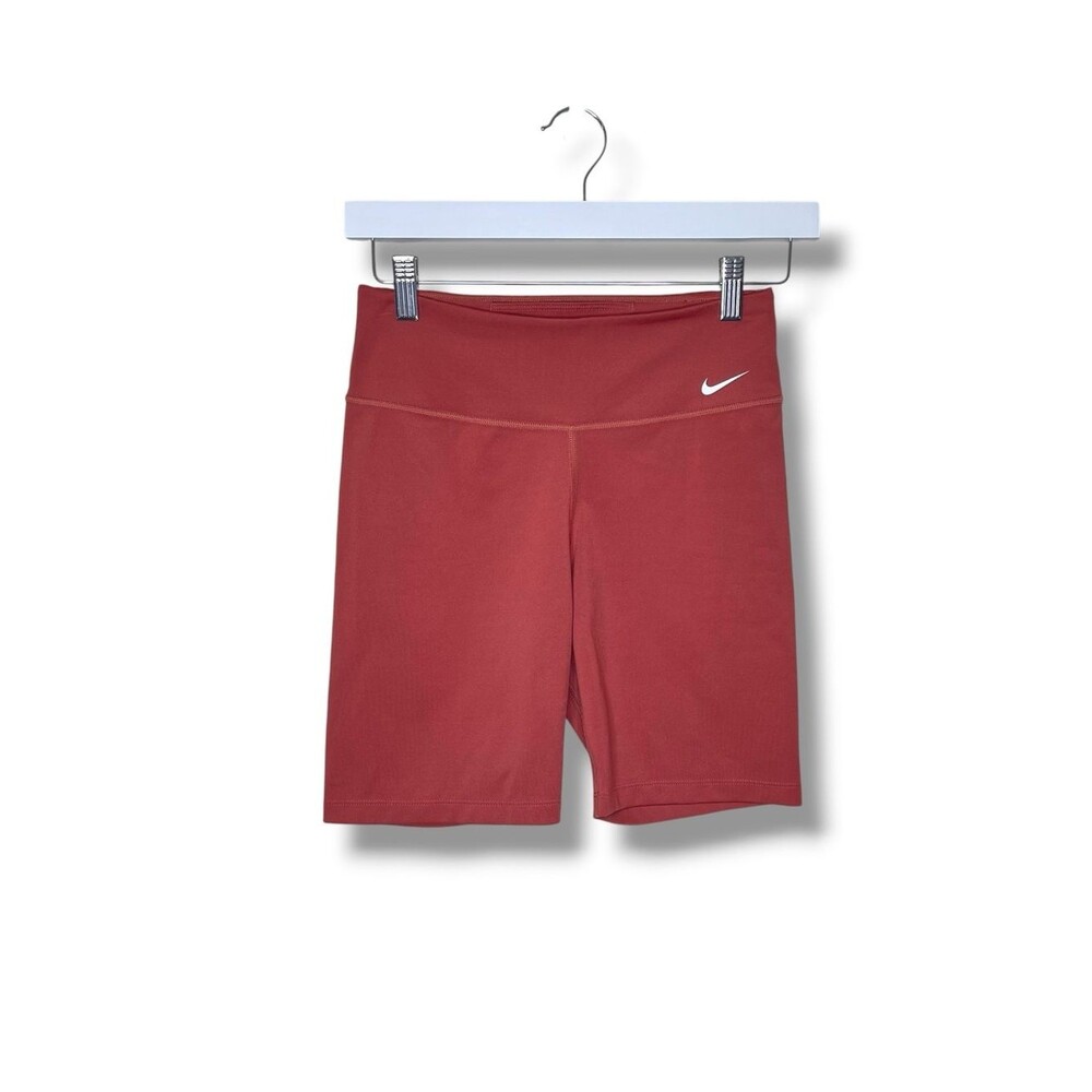Nike Dri Fit Biker Shorts Women High Rise Terracotta Compression Athletic Small